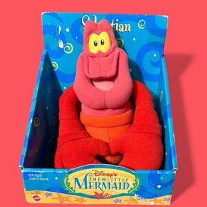 Vintage Disney The Little Mermaid Sebastian Plush in Box By Mattel